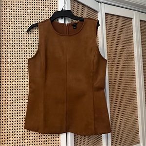 Ann Taylor Brown Suede Shell